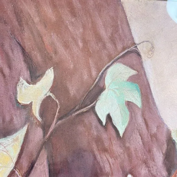 Vintage Unique Framed Fox Family Original Painting Artwork 22"x 25" - Picture 9 of 16